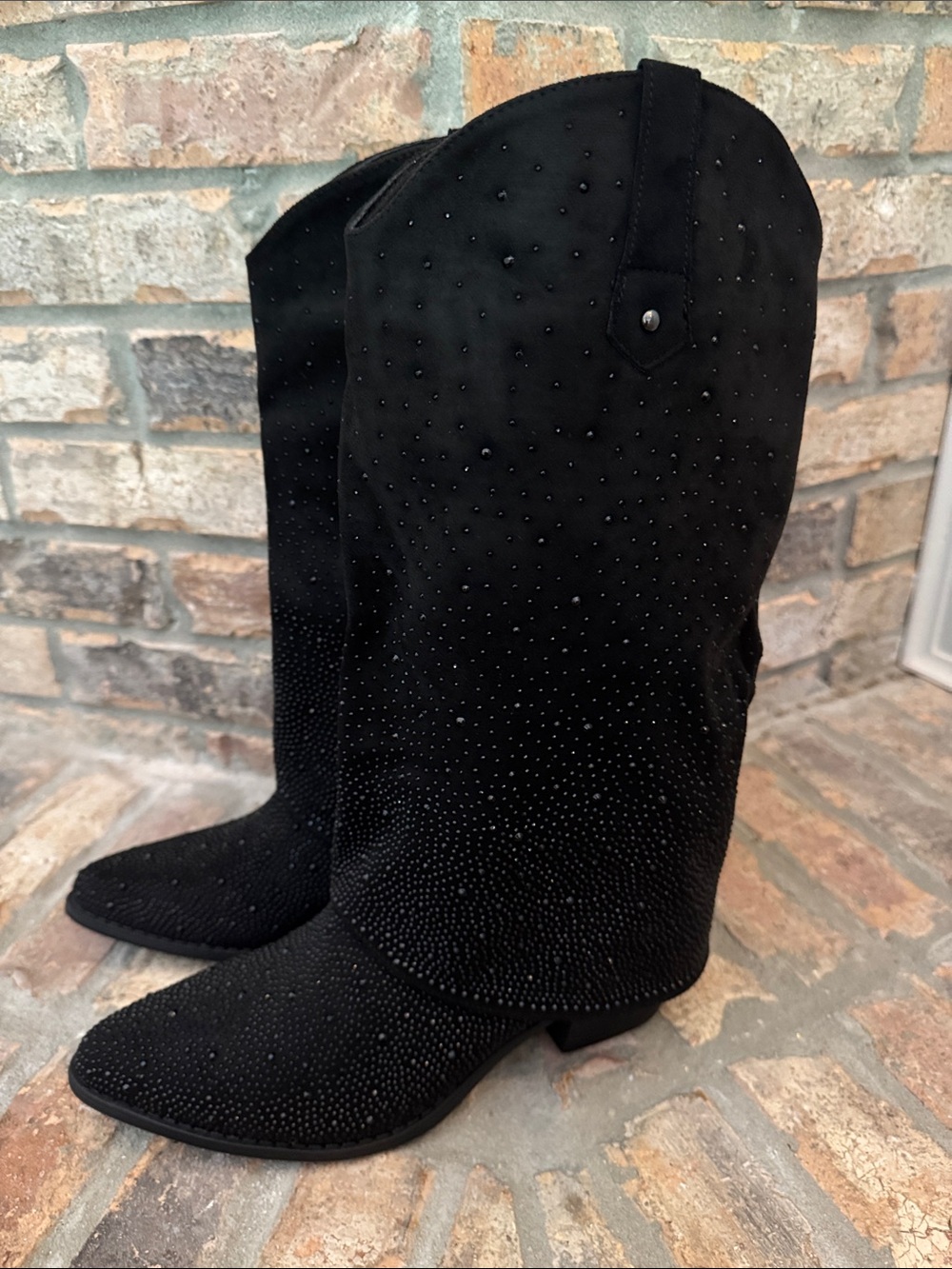 PIERRE DUMAS WILDER 49 Women's Black Embellished Boots - Size 11